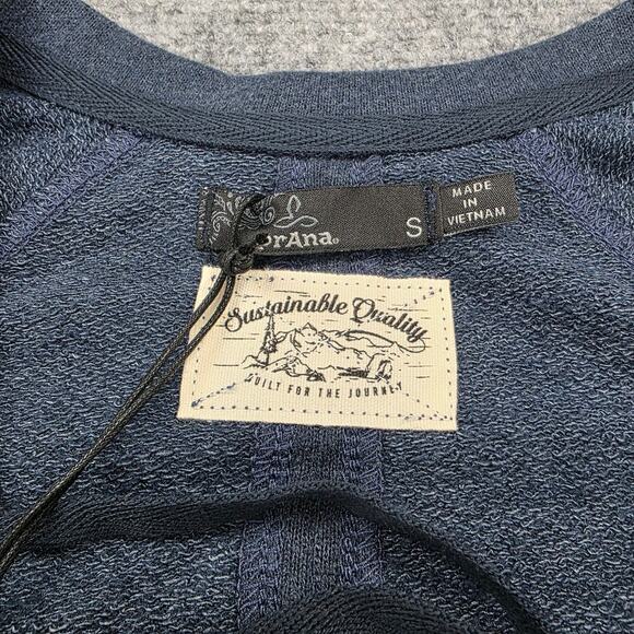 prAna Sweater Dress Womens Small Blue Heather Nautical Cozy Up Terry Pockets - Picture 15 of 16